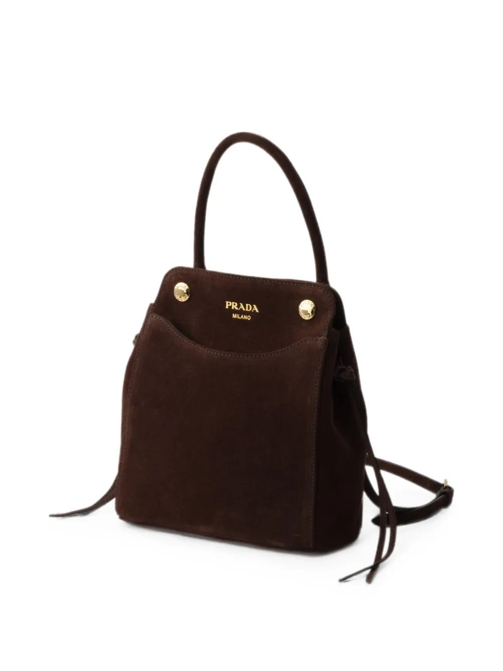 Prada Carry suède mini-handtas Bruin