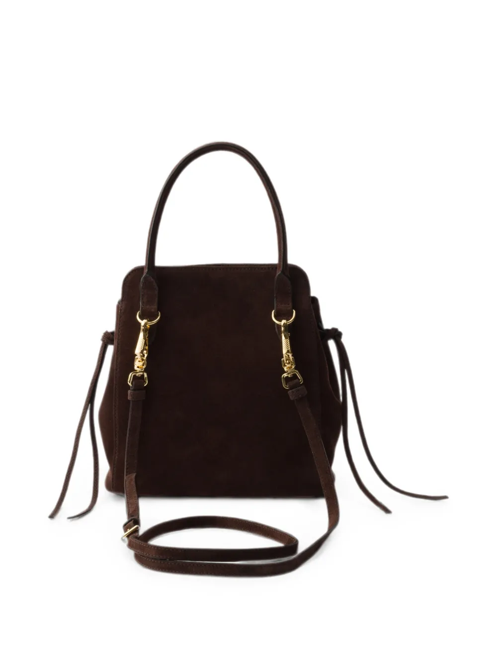 Prada Carry suède mini-handtas Bruin