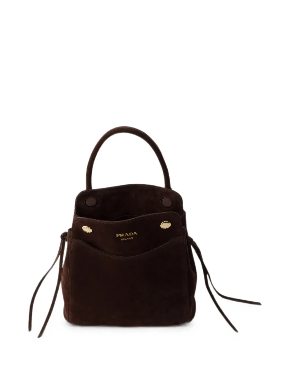 Prada Carry suède mini-handtas Bruin