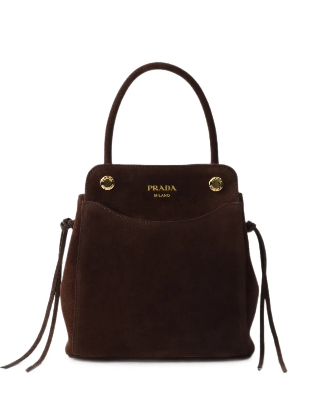 Prada 캐리 미니 스웨이드 핸드백 | 브라운 | Image 1