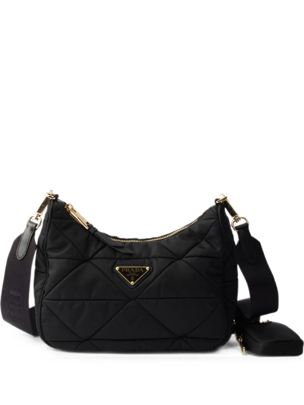 Prada Borsa a spalla in Re-Nylon imbottita - Nero