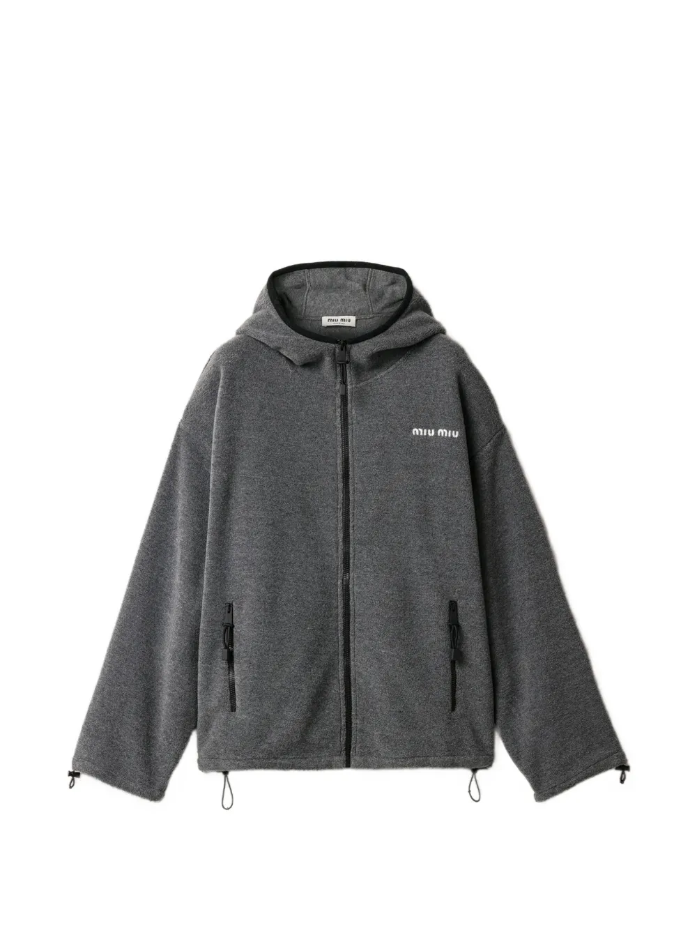 Miu Miu Fleece zippered hoodie jacket - Grau