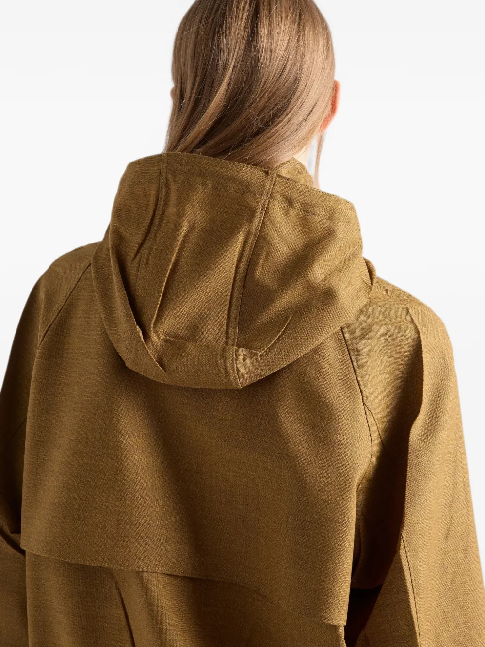 Prada Mélange wollen jack met zak Bruin