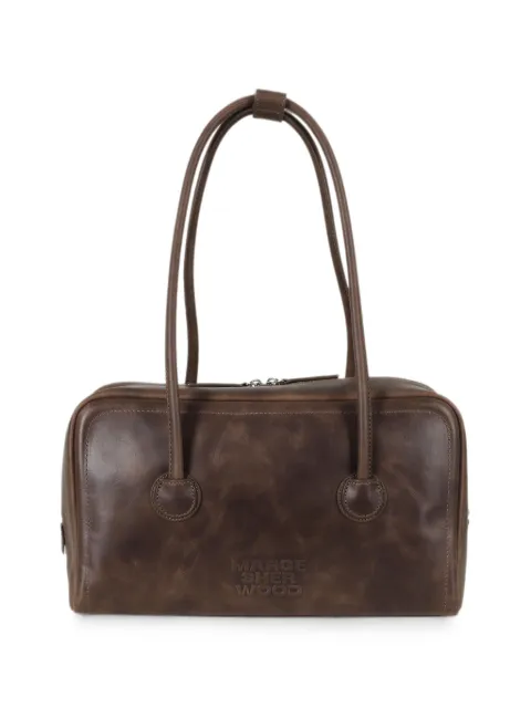 Marge Sherwood Boston logo-debossed leather tote bag