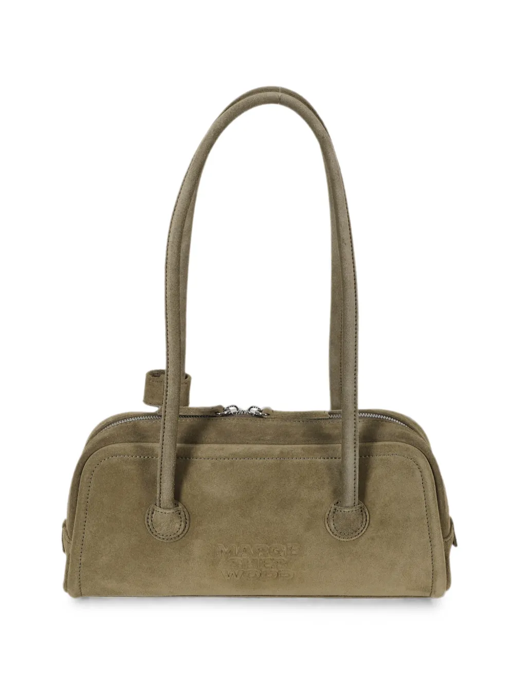 Marge Sherwood suede logo-embossed shoulder bag - Brown
