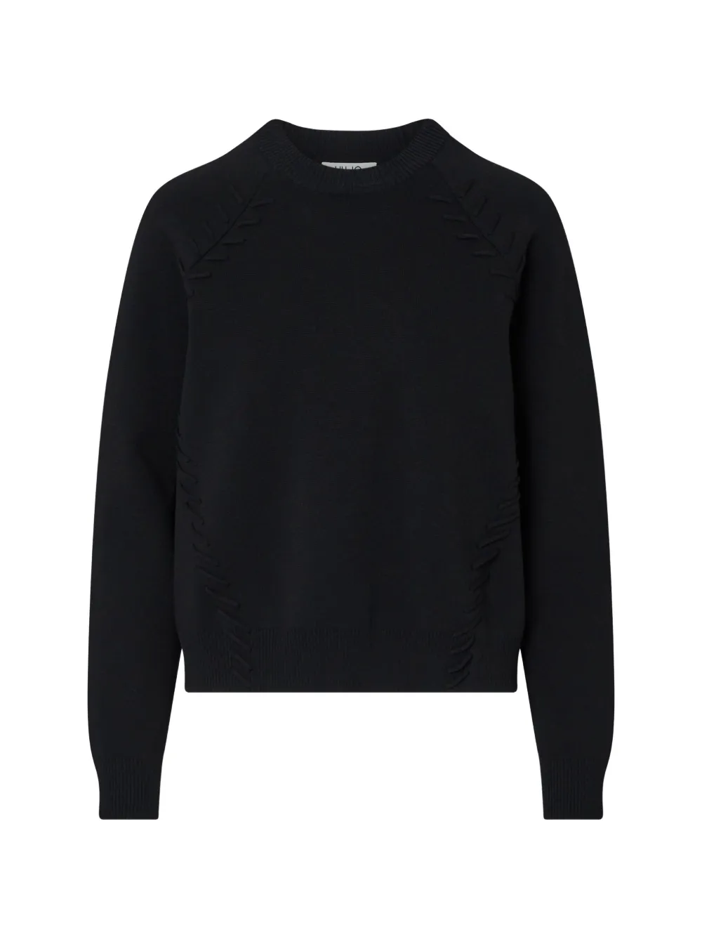 LIU JO boxy sweater with braided details - Nero