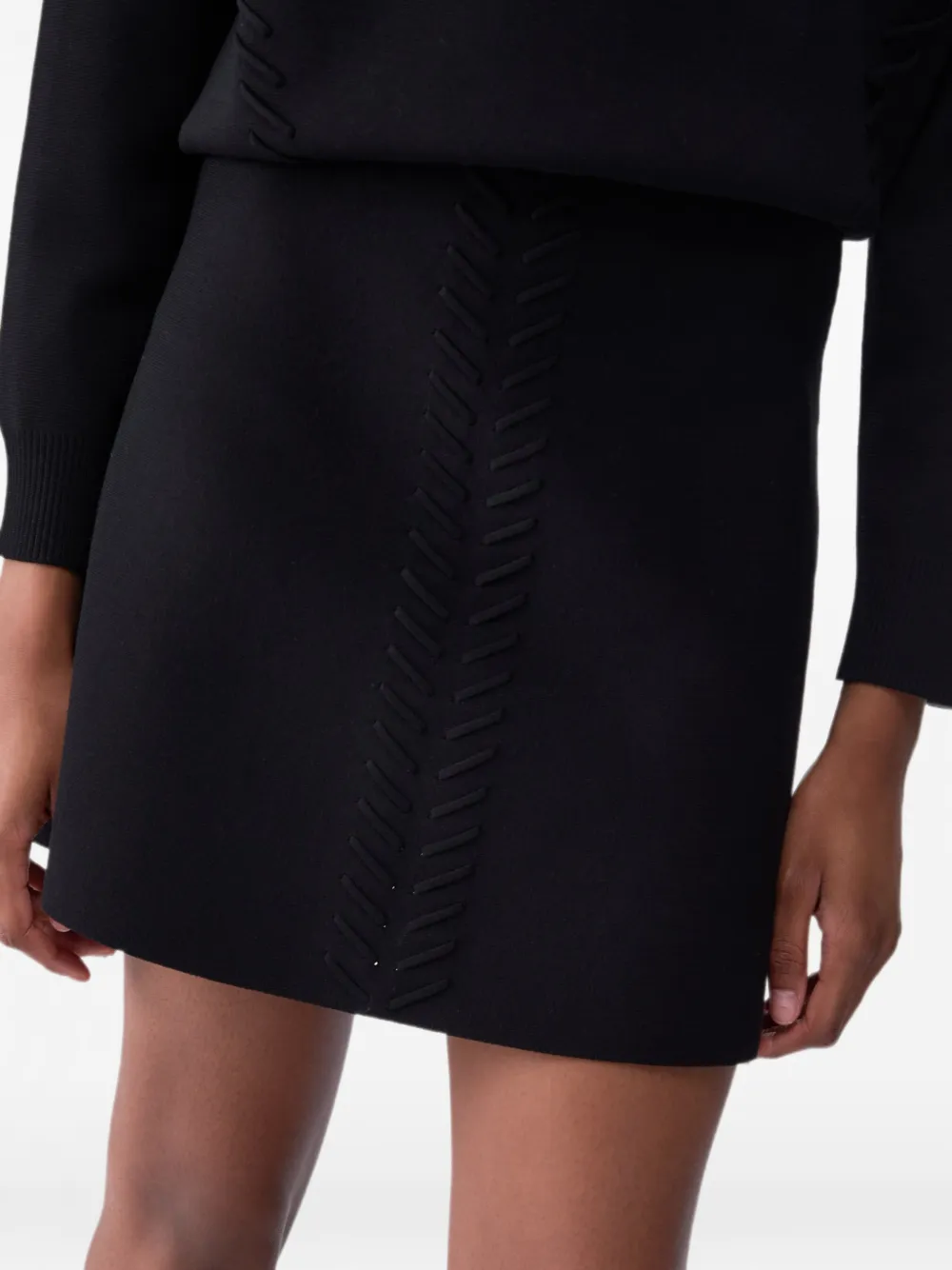 LIU JO Gebreide mini-rok met gevlochten details Zwart
