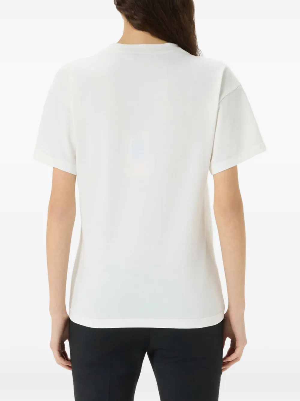 Blumarine T-shirt met strik en stras en kanten applicatie Wit