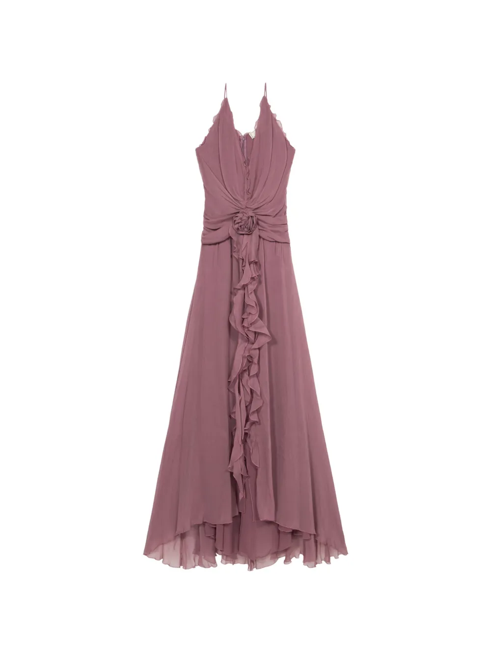 Blumarine rose-detail V-neck maxi gown