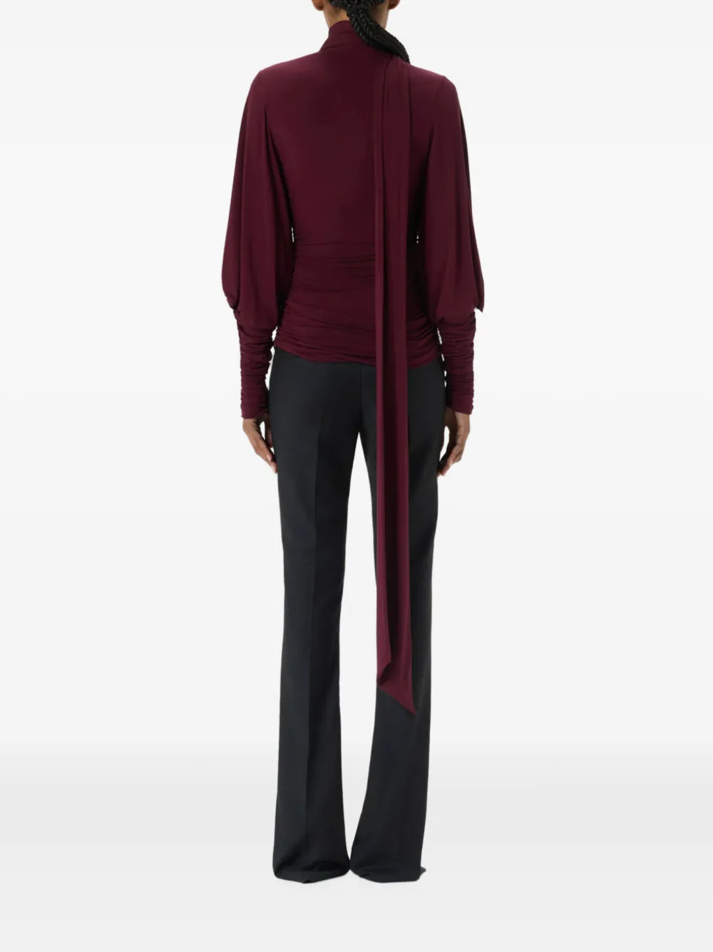 Blumarine Gesmockte blouse met stola-detail Rood