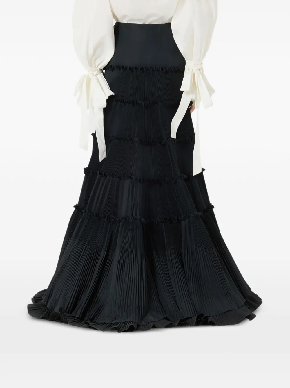 Blumarine Maxi-rok met ruches en plooien Zwart
