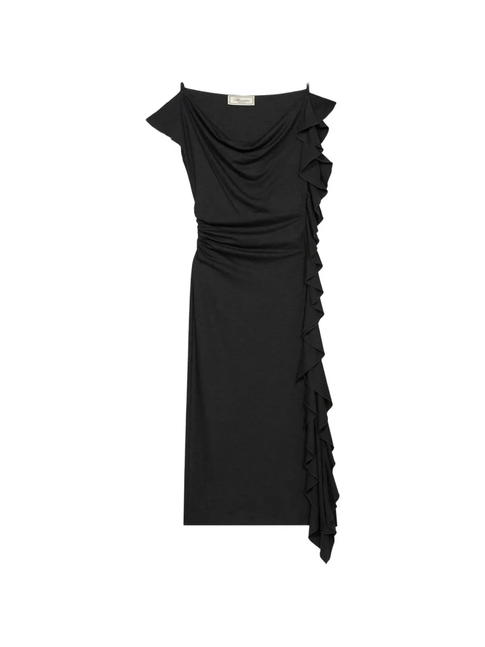 Blumarine Jurk met ruches en zijsplit Grijs