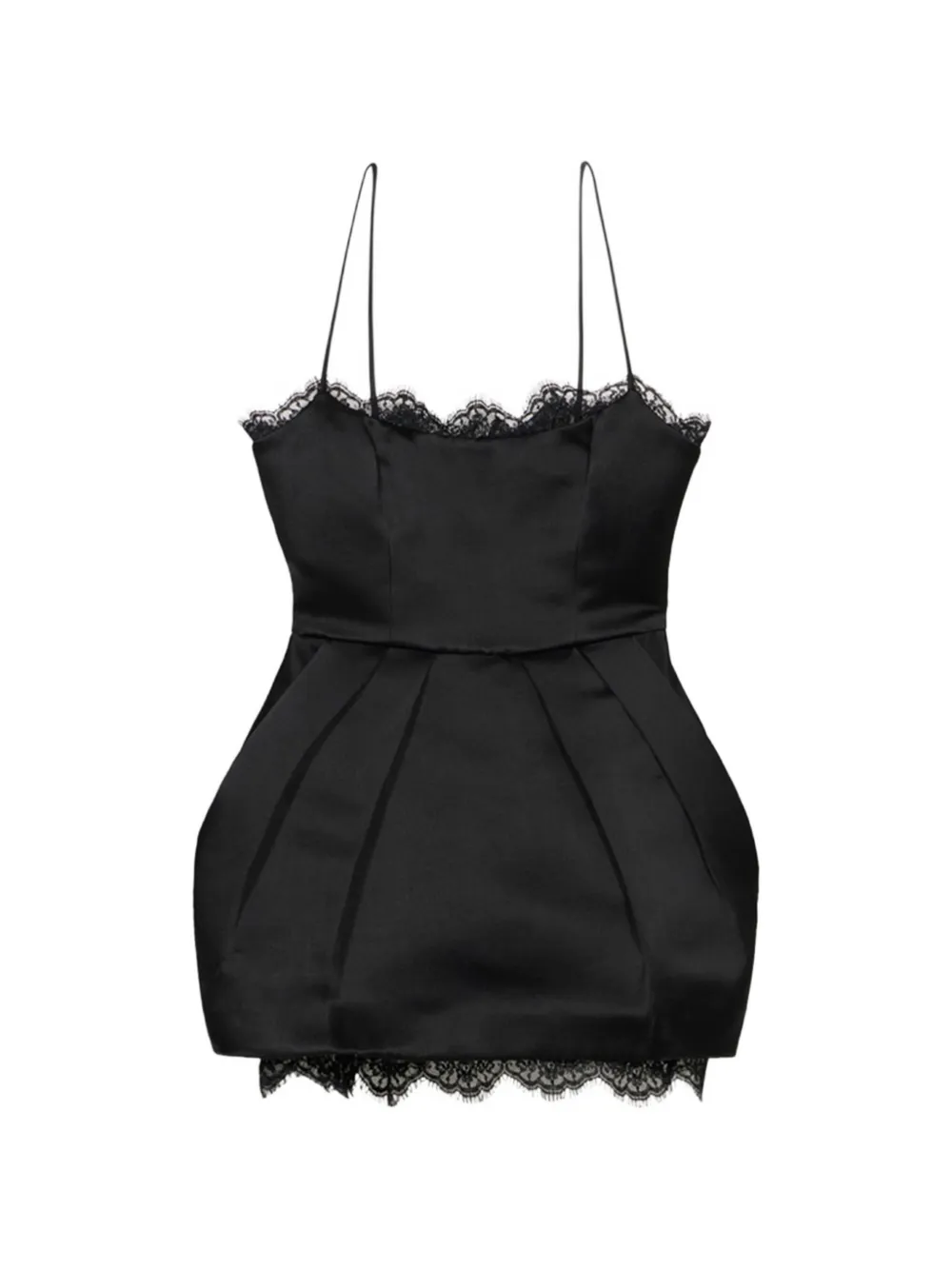 Blumarine Abito corto con bordo in pizzo - Nero