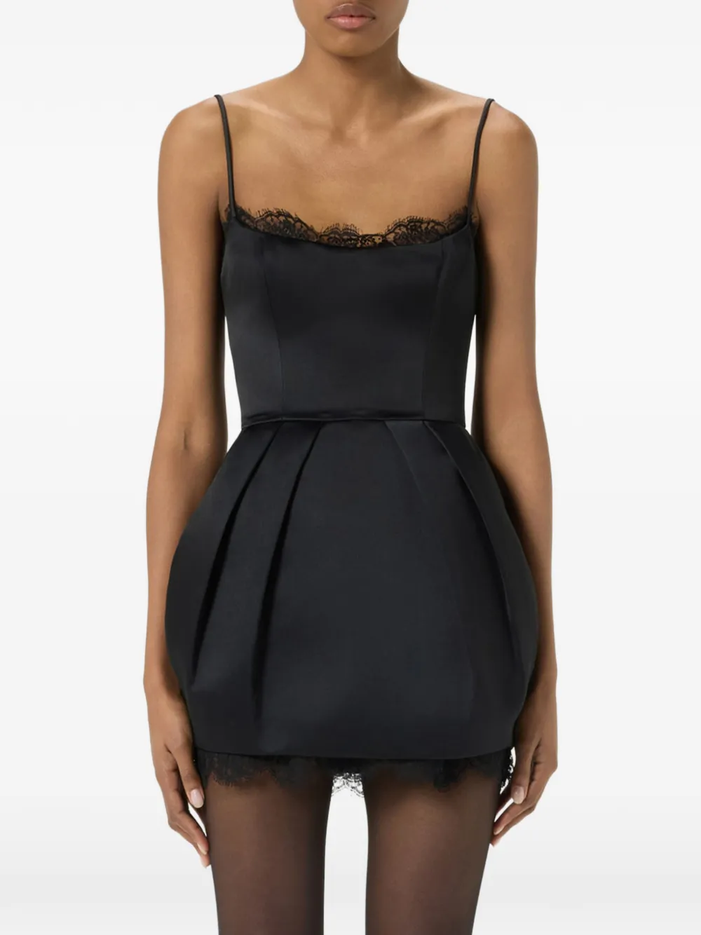 Blumarine Mini-jurk met kanten afwerking Zwart