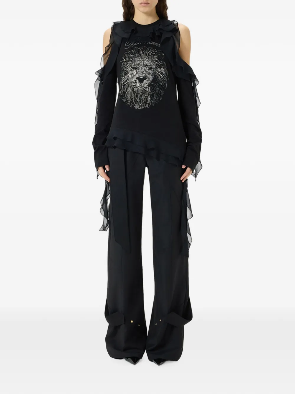 Blumarine T-shirt met stras Zwart
