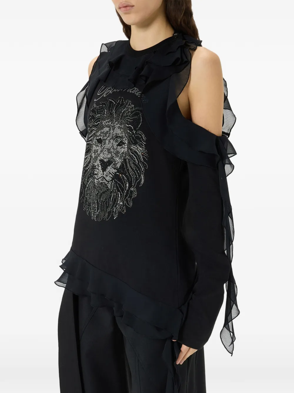 Blumarine T-shirt met stras Zwart