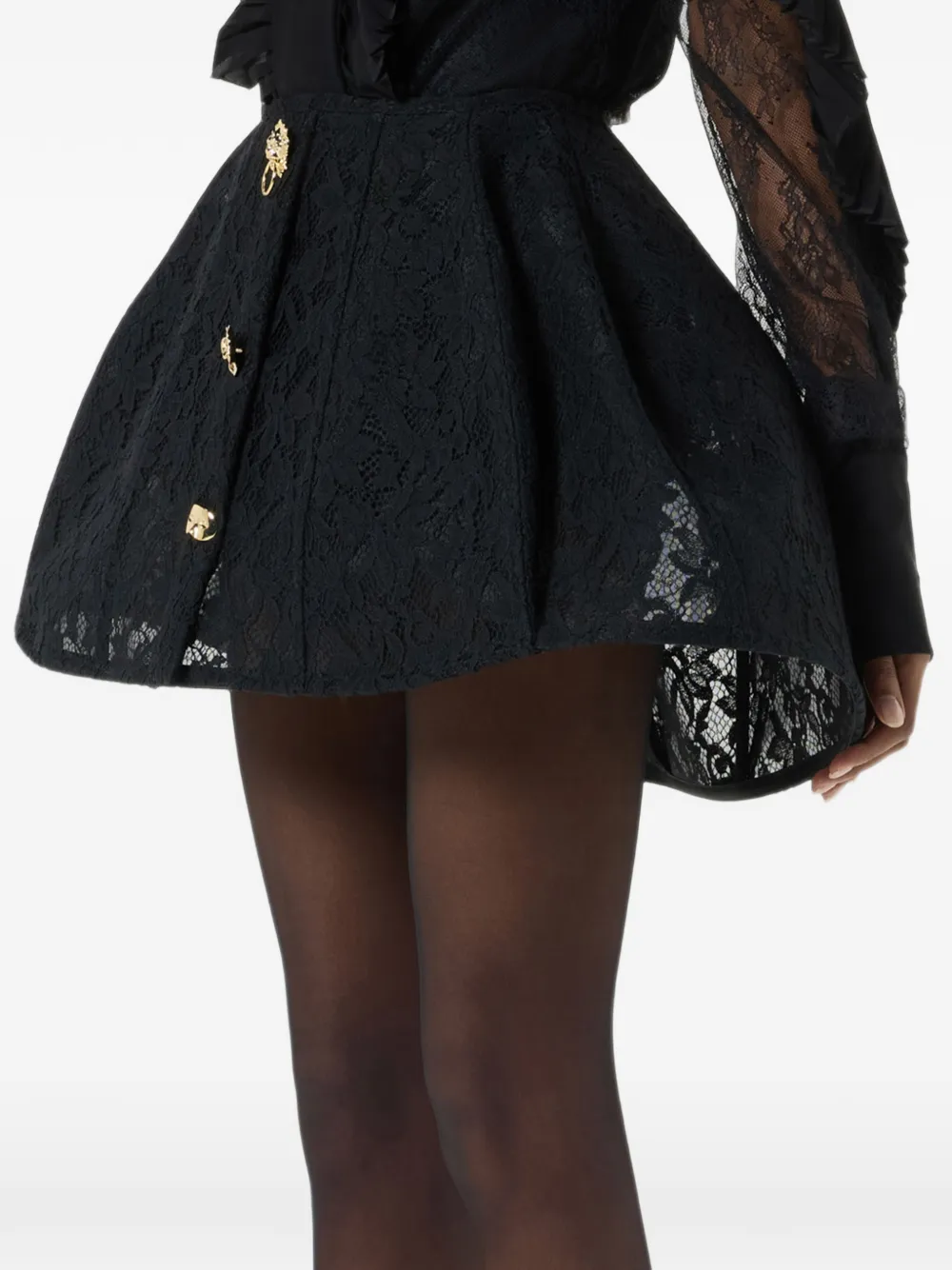 Blumarine Mini-rok met bloemenkant Zwart
