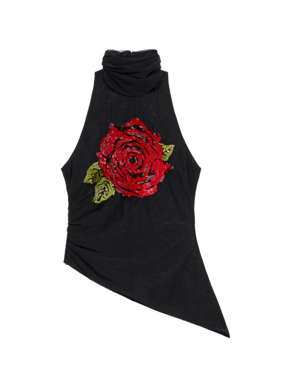 Blumarine sequin-embroidered tulle top