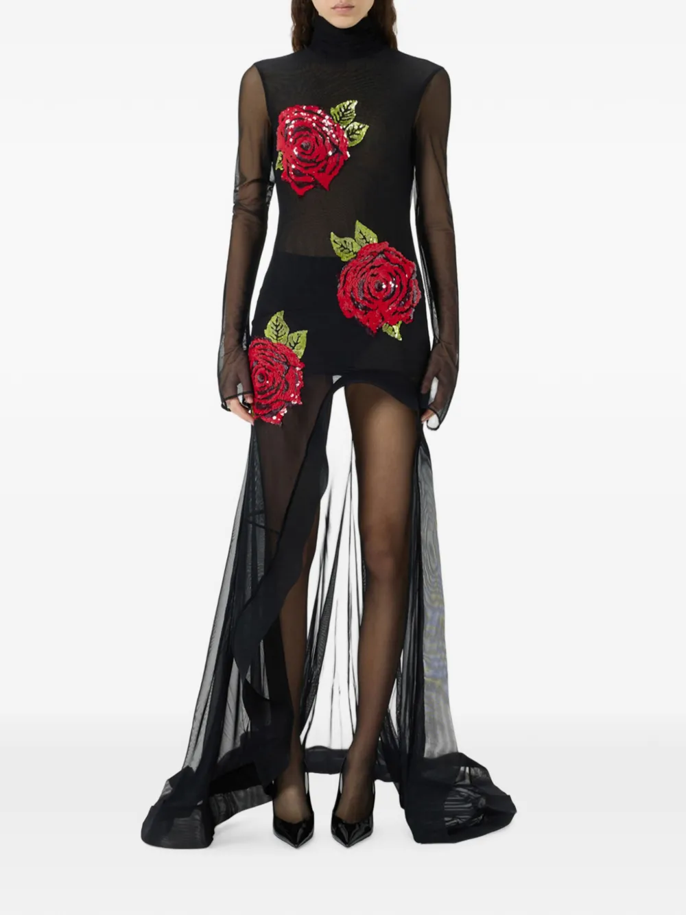 Blumarine Maxi-jurk met pailletten Zwart