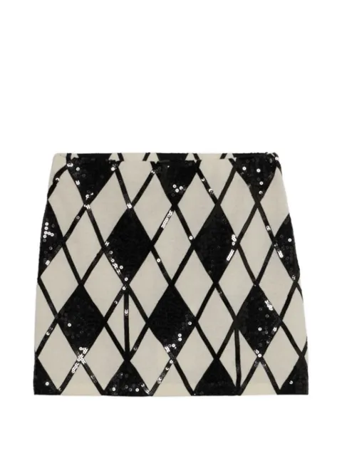 Blumarine sequin-embellished diamond-knit mini skirt
