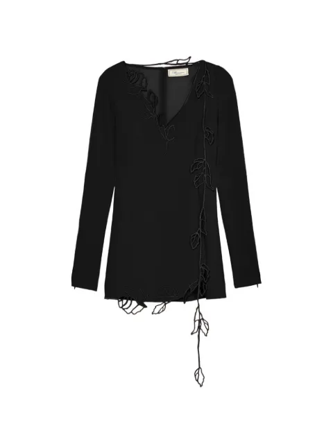Blumarine robe courte brodée à manches longues