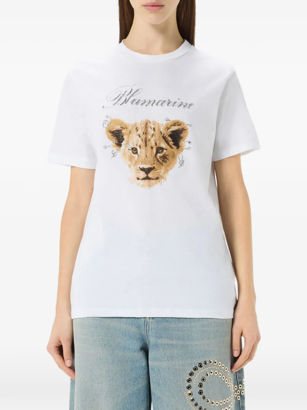 Blumarine T-shirt met stras Wit