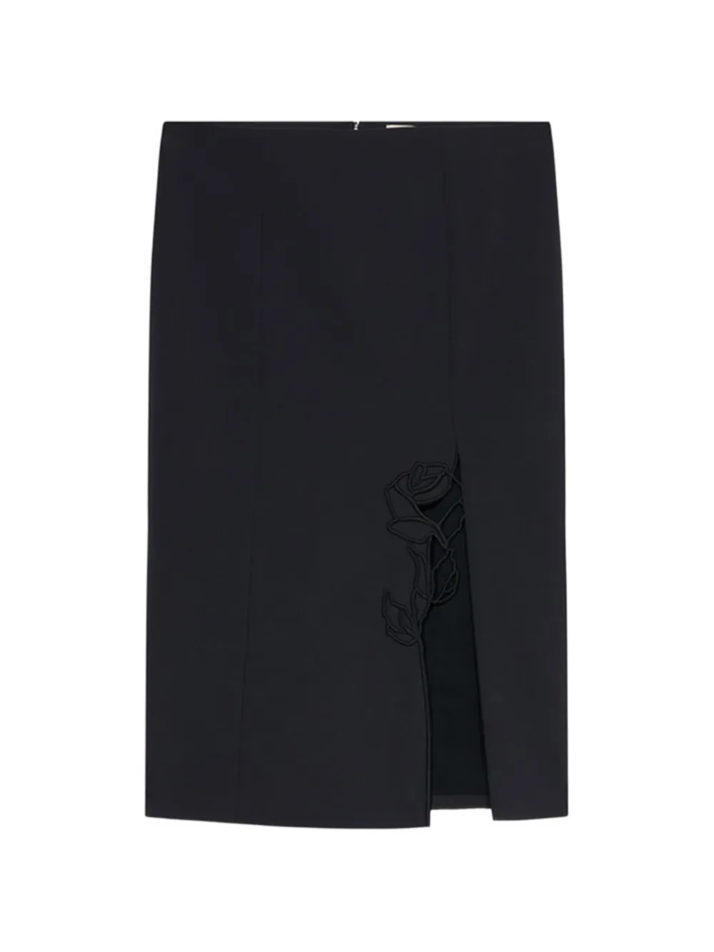 Blumarine embroidered-slit midi skirt
