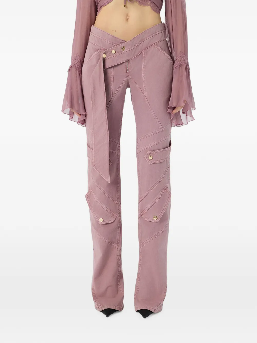 Blumarine Cargo broek met ceintuur Roze