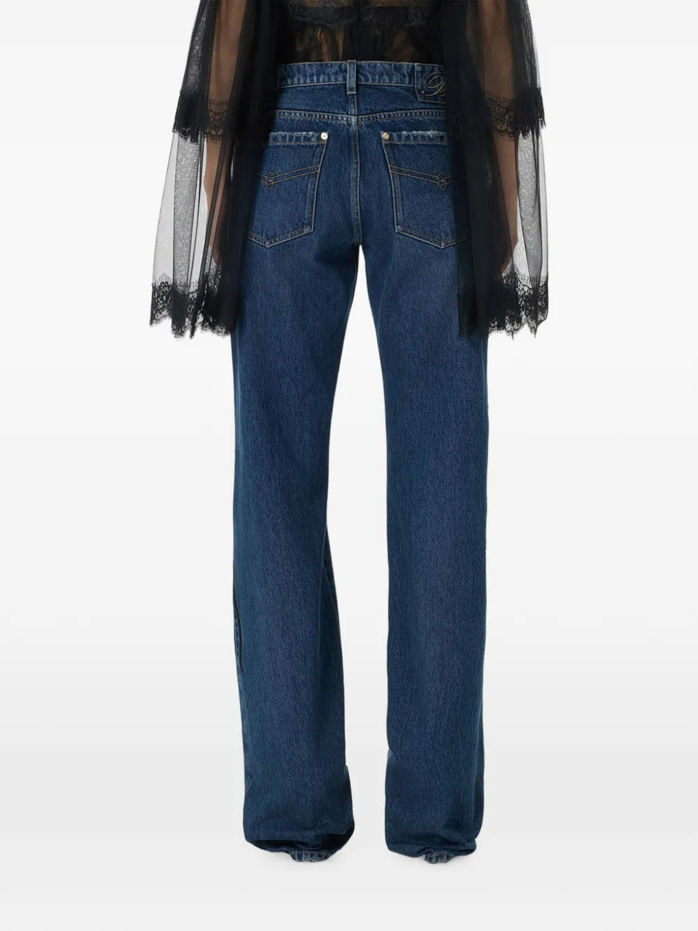 Blumarine Jeans met borduurwerk Blauw