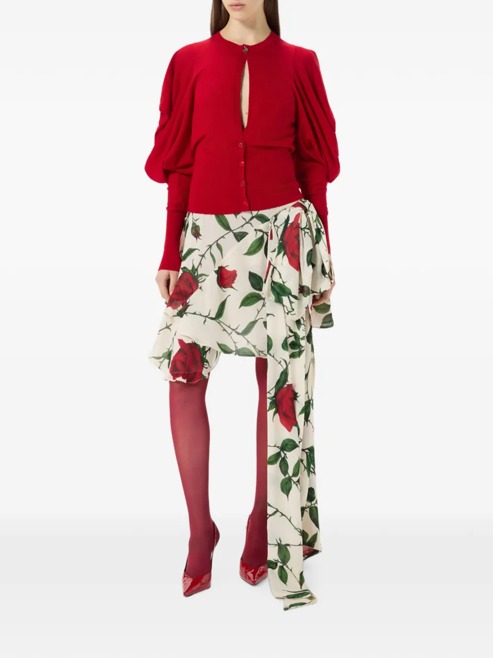 Blumarine Vest met pofmouwen Rood