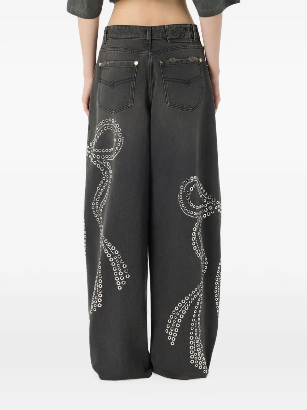 Blumarine Jeans verfraaid met studs Grijs