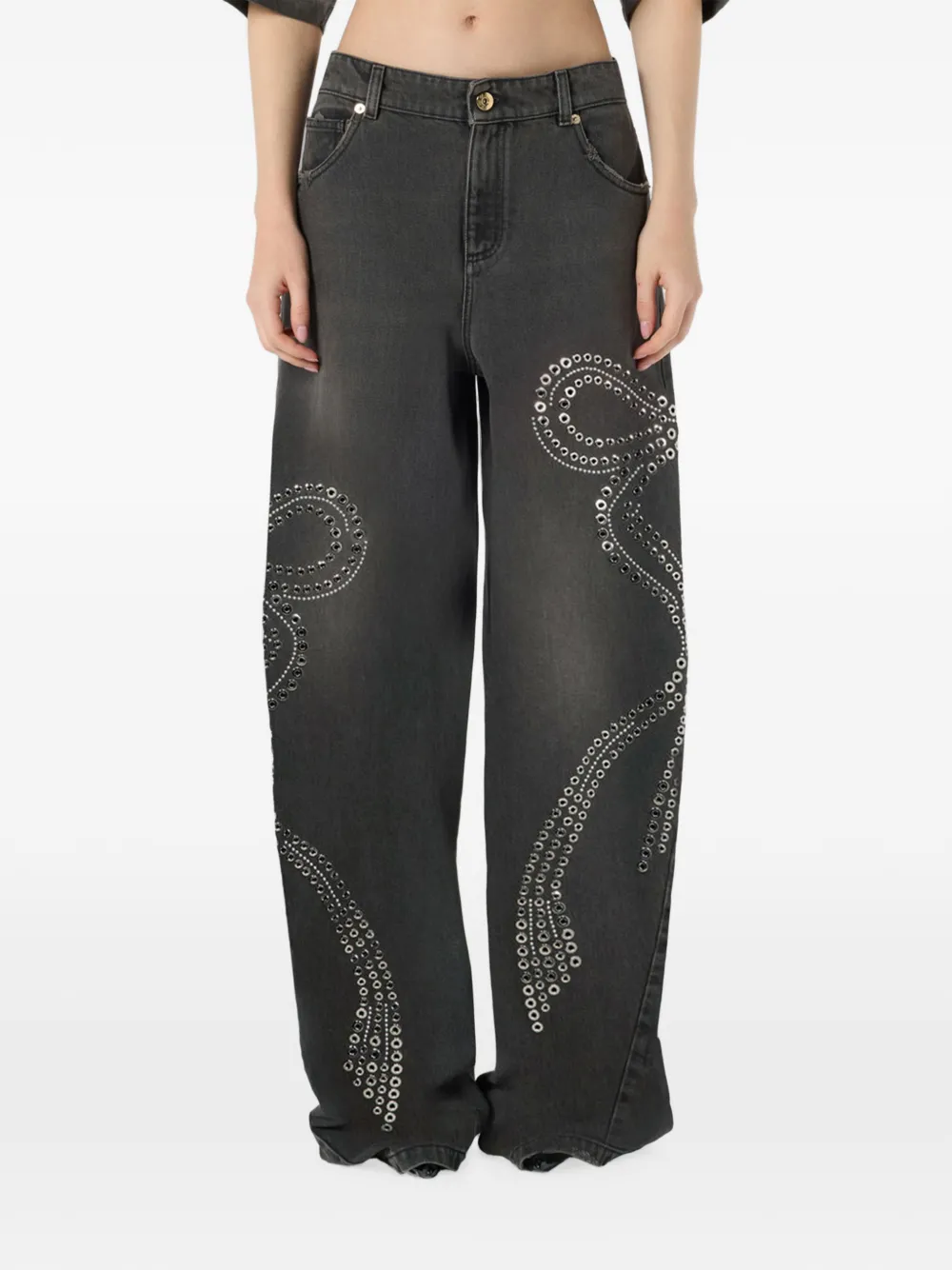 Blumarine Jeans verfraaid met studs Grijs