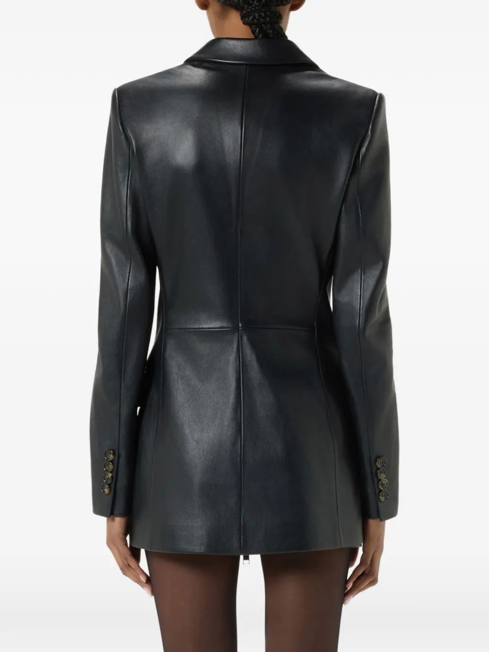Blumarine Leren jack Zwart