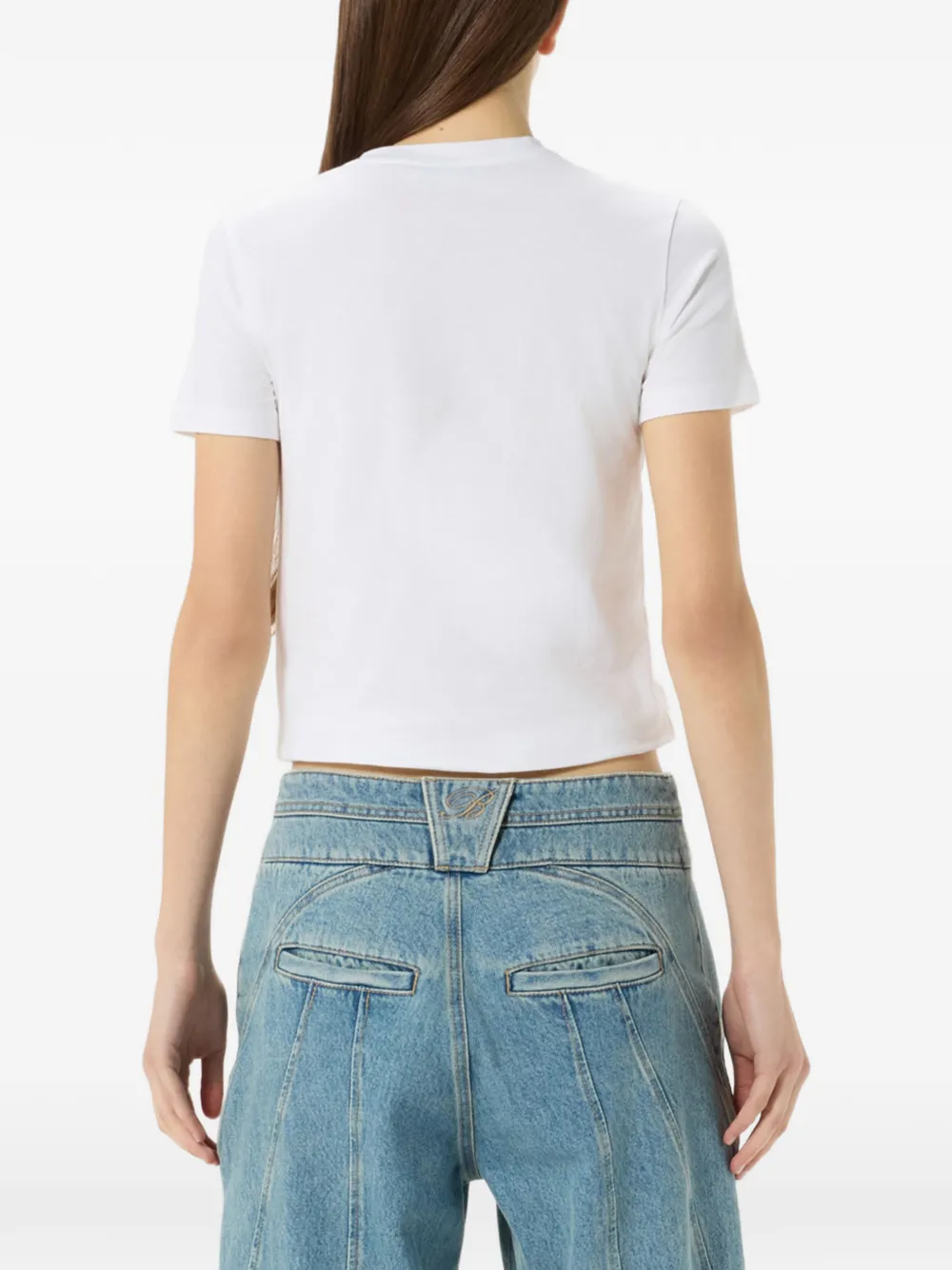 Blumarine T-shirt met stras Wit