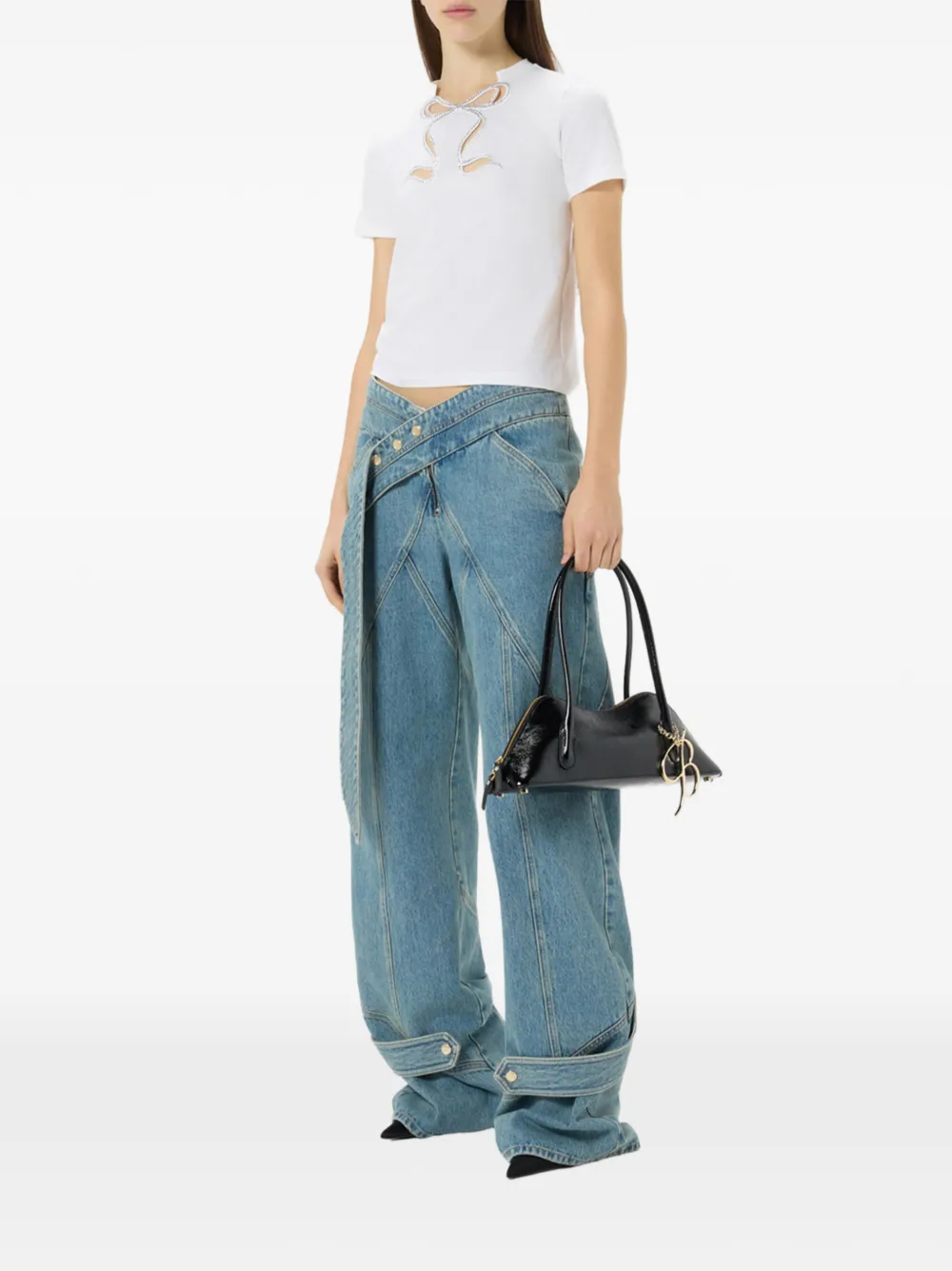 Blumarine T-shirt met stras Wit