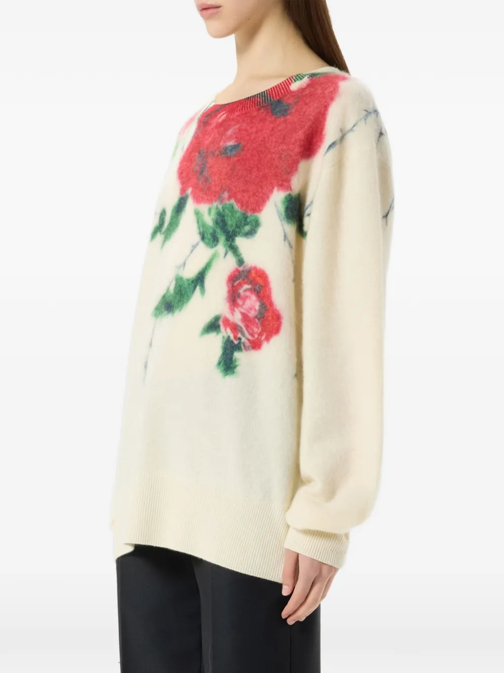 Blumarine Trui met bloemenprint Beige