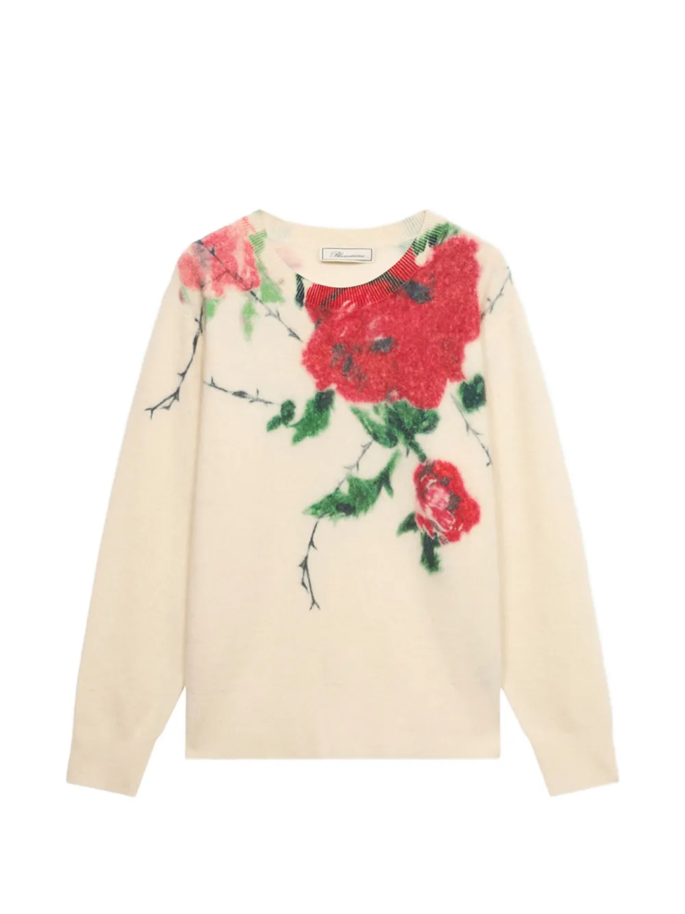 Blumarine floral-print sweater - Nude