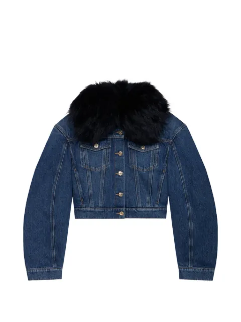 Blumarine faux-fur collar denim jacket