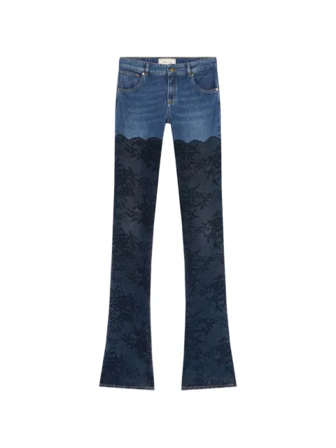 Blumarine trompe-l'œil lace-print jeans