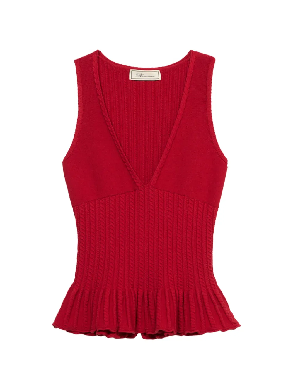 Blumarine Top con peplum - Rosso