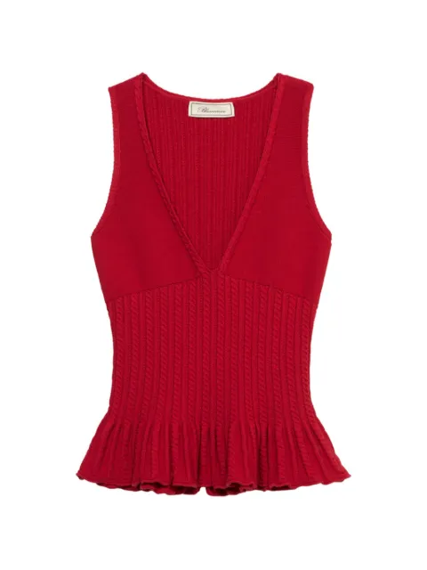 Blumarine cable-knit peplum top
