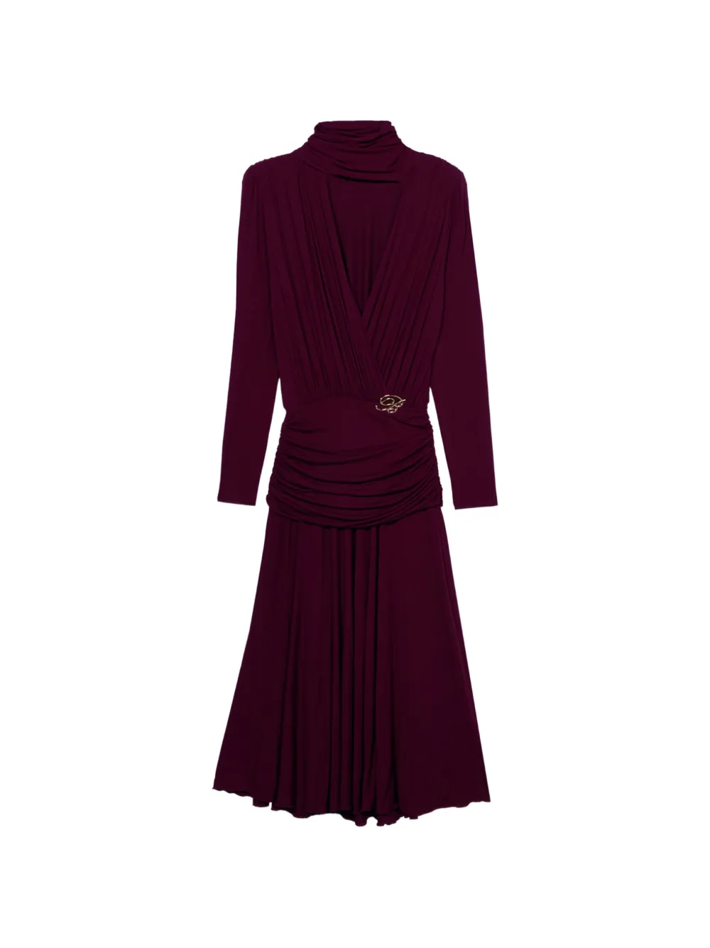 Blumarine Abito midi drappeggiato - Viola