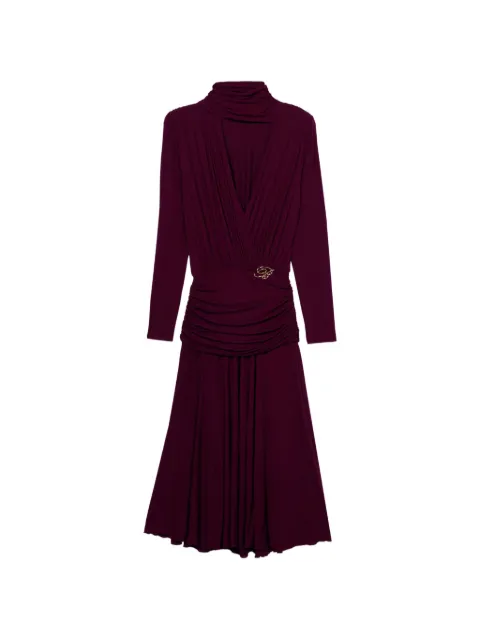 Blumarine draped stole-detail midi dress