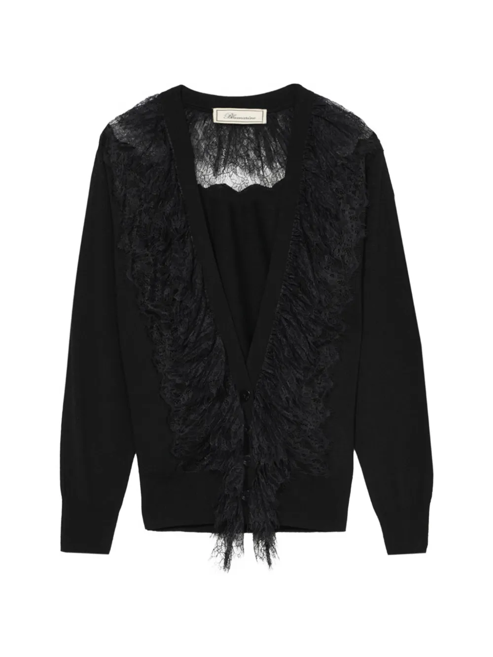 Blumarine lace-trim ruffled cardigan