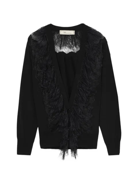 Blumarine cardigan bordé de dentelle à volants