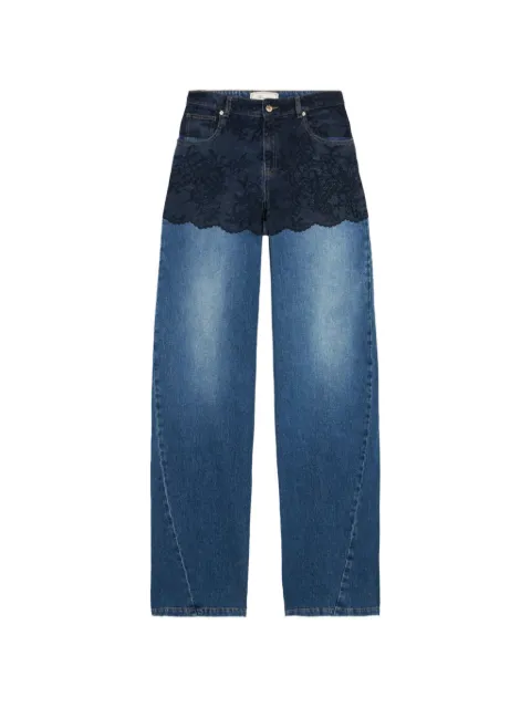 Blumarine trompe-l'œil lace-print jeans