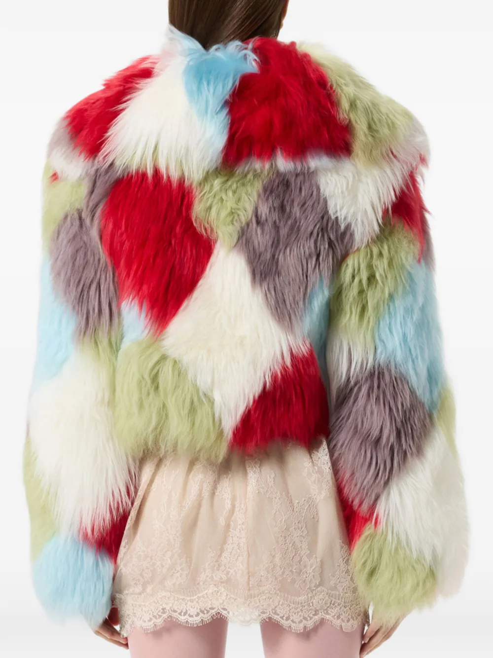 Blumarine Jack van bont met intarsia-design Wit