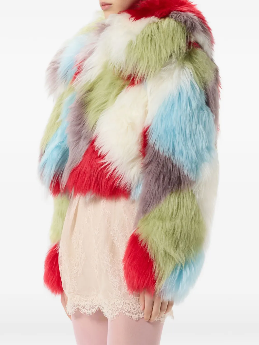 Blumarine Jack van bont met intarsia-design Wit