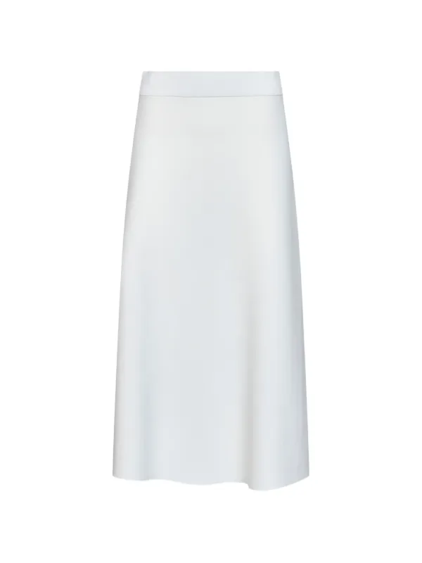 Max Mara Milano-knit Midi Flared Skirt in White