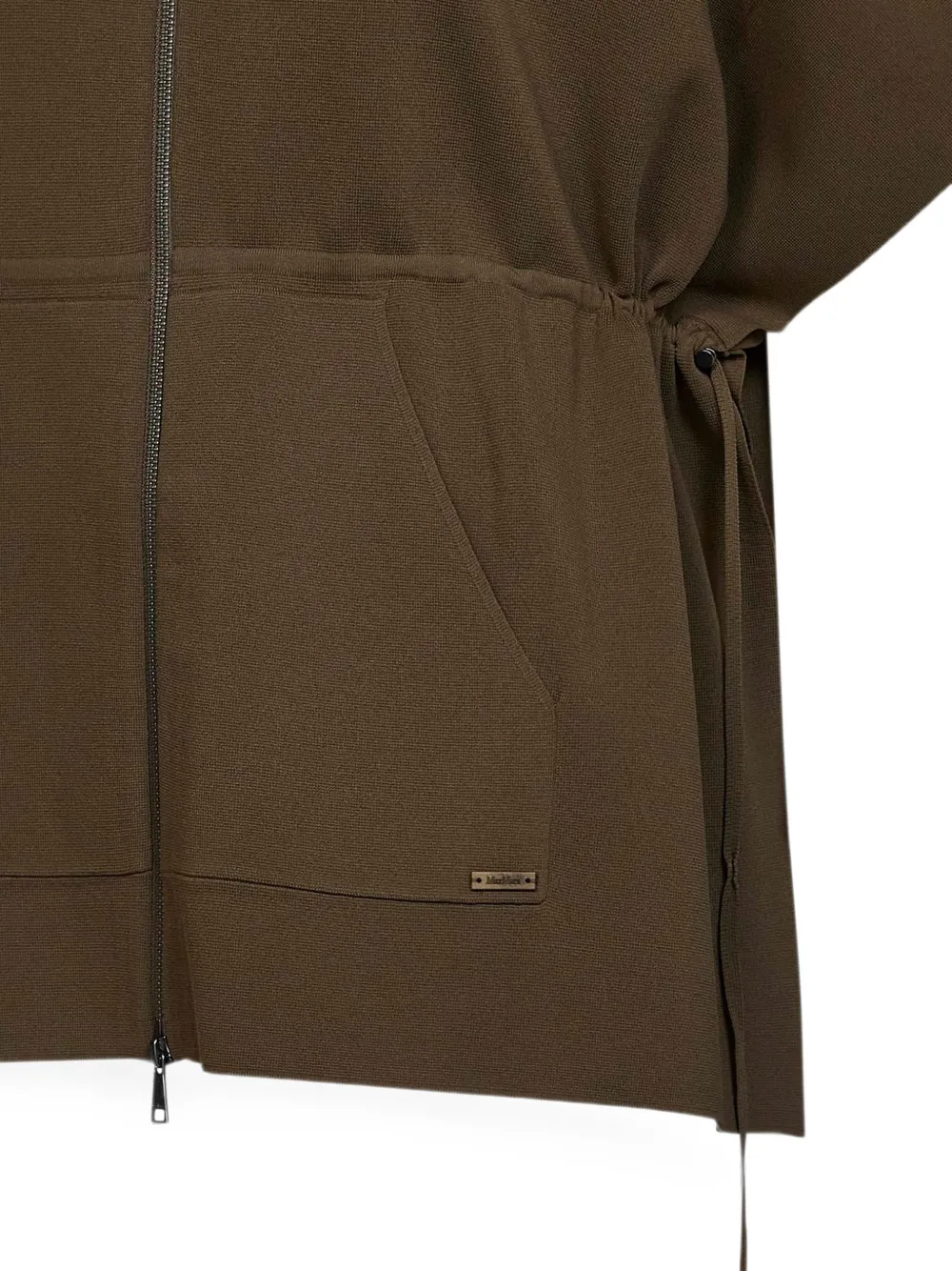 Max Mara Milano gebreide hoodie met korte mouwen Bruin